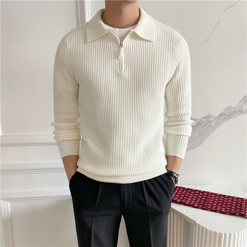 Cotton Zipped Sweater - Fayymont Co