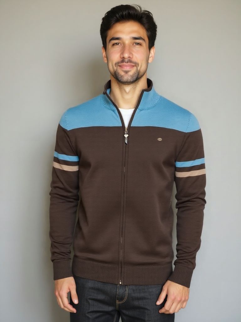 Cardigan Sweater Zipper Standing Collar Knitwear