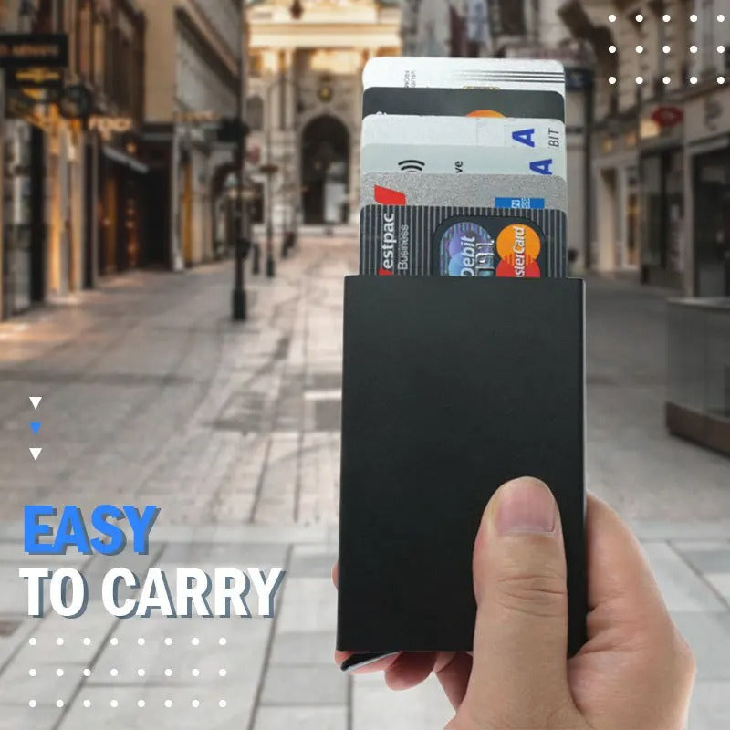 Slim Pop-Up Vertical Wallet - Compact RFID Credit Card Holder for Men & Women
