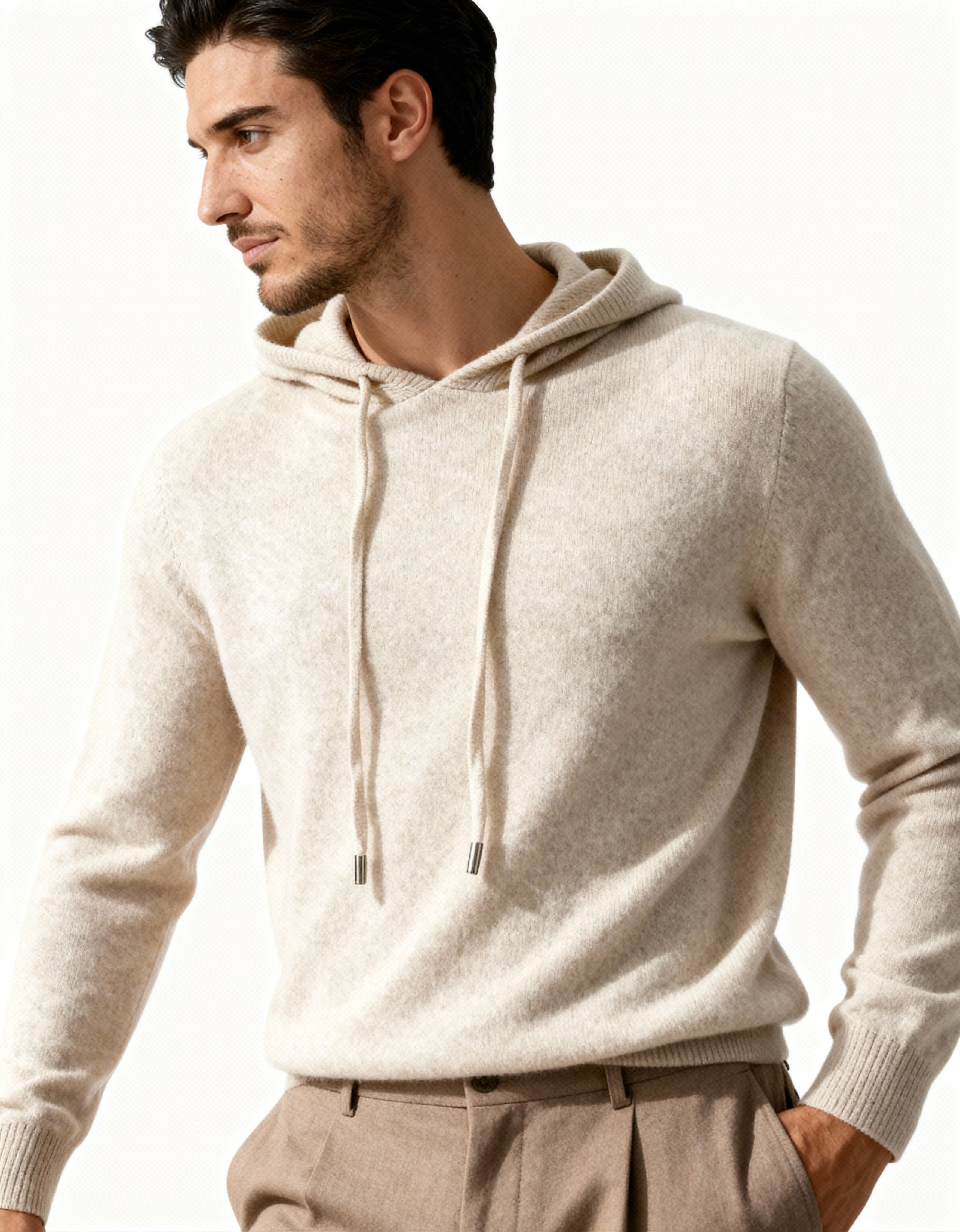 100% Kaschmir Kapuzenpullover