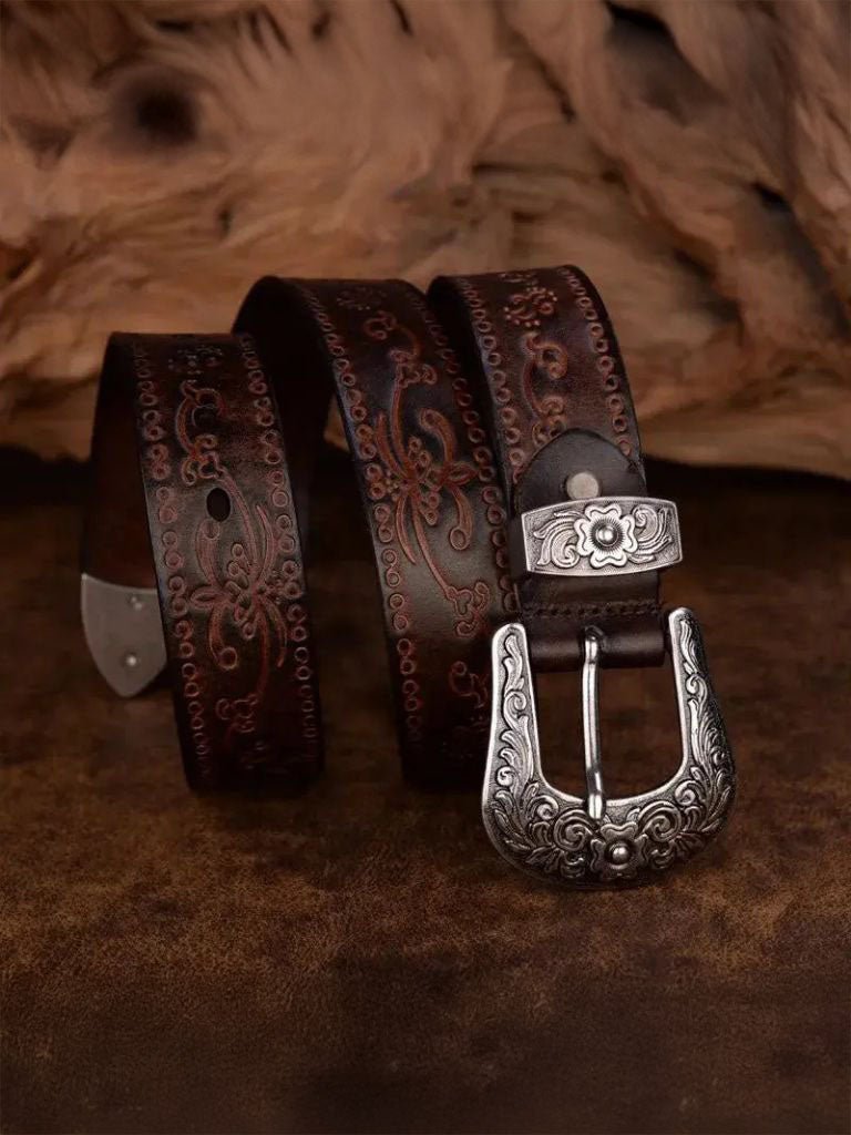 Elegant Western Leather Belt - Fayymont Co