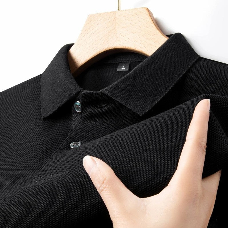 Men's Ultra Comfortable Cotton Polo Shirt in Espresso Black