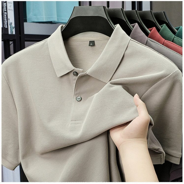 Men's Ultra Comfortable Cotton Polo Shirt in Stone Gray