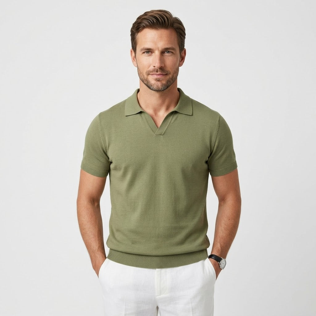 Old Money V Collar Polo Shirt
