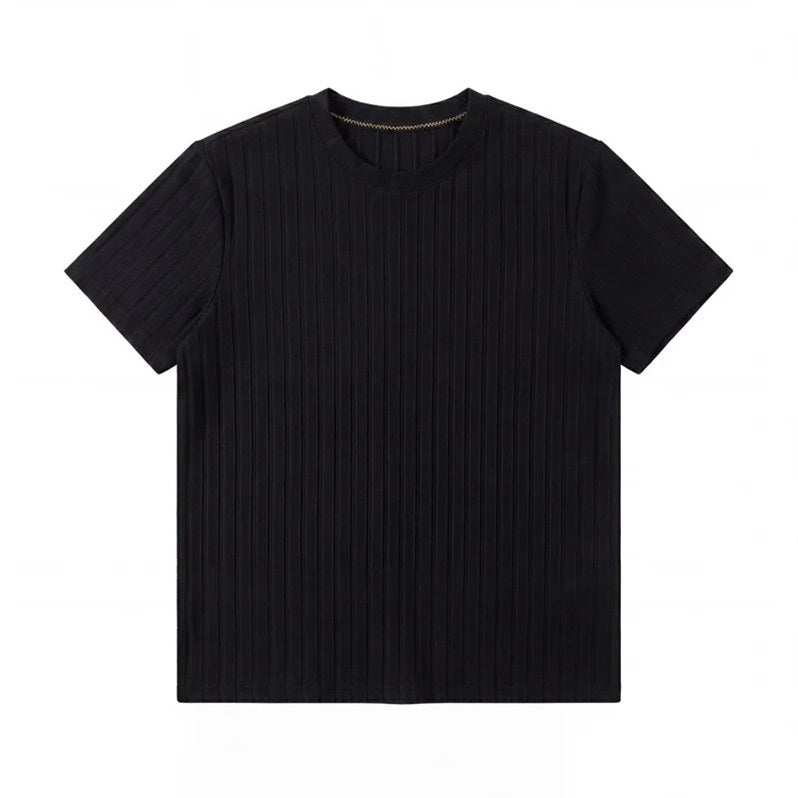 Men's Ultra Comfortable Ribbed T-Shirt in Espresso Black
