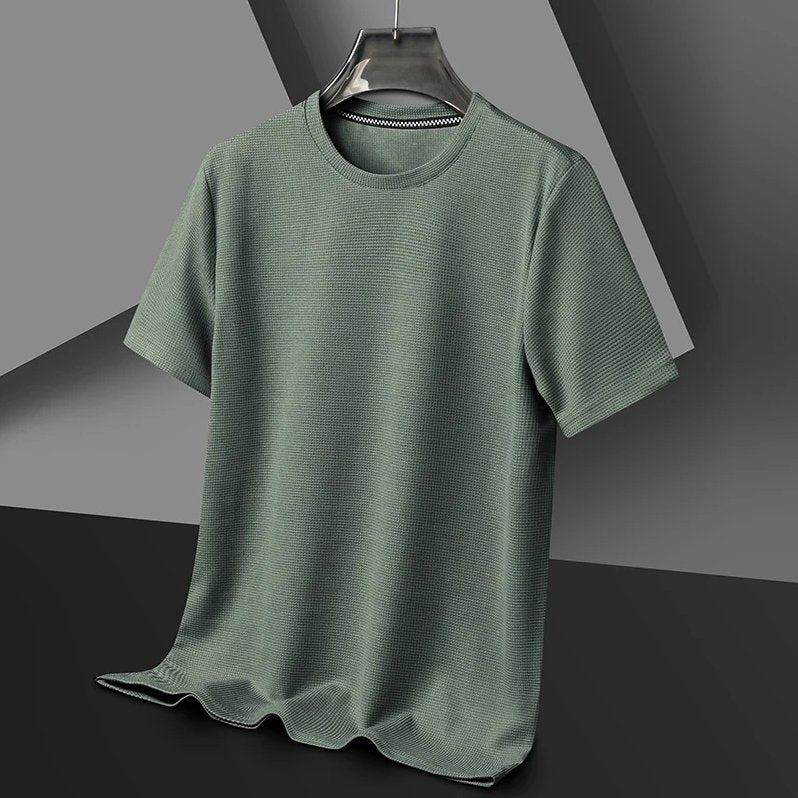 Men's Ultra Comfortable Waffle Crew T-Shirt in Sage Green