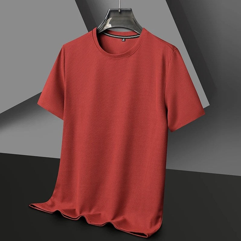 Men's Ultra Comfortable Waffle Crew T-Shirt in Brick Red