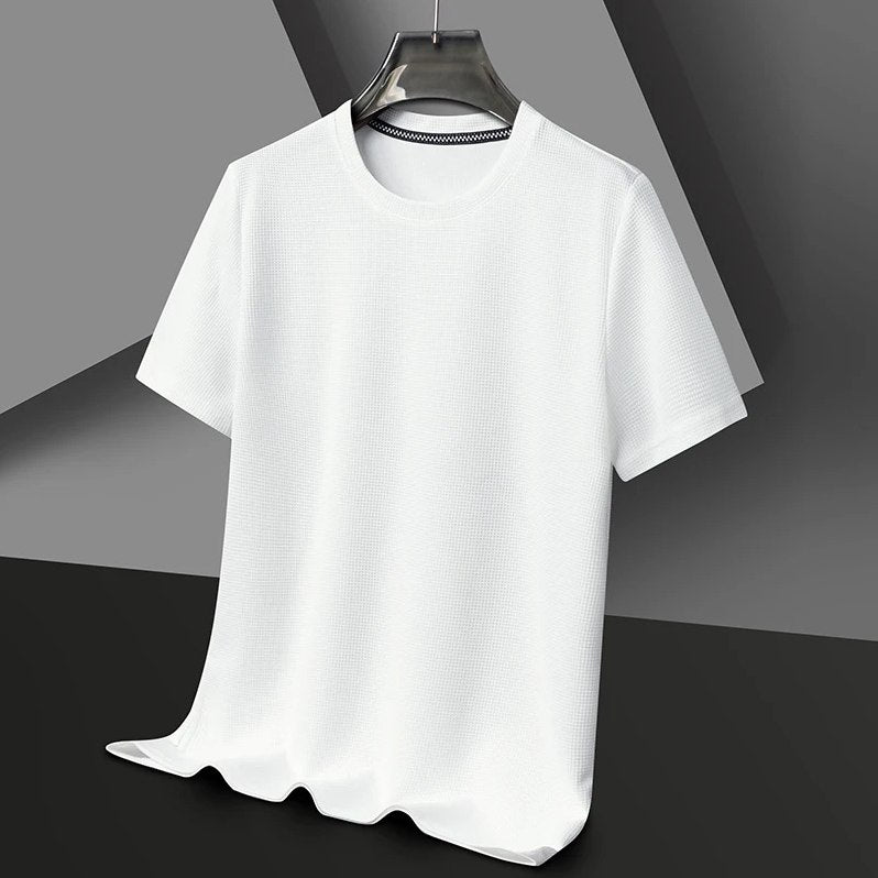 Men's Ultra Comfortable Waffle Crew T-Shirt in Chalk White