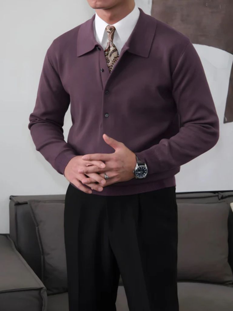 Old Money Knit Polo Pullover