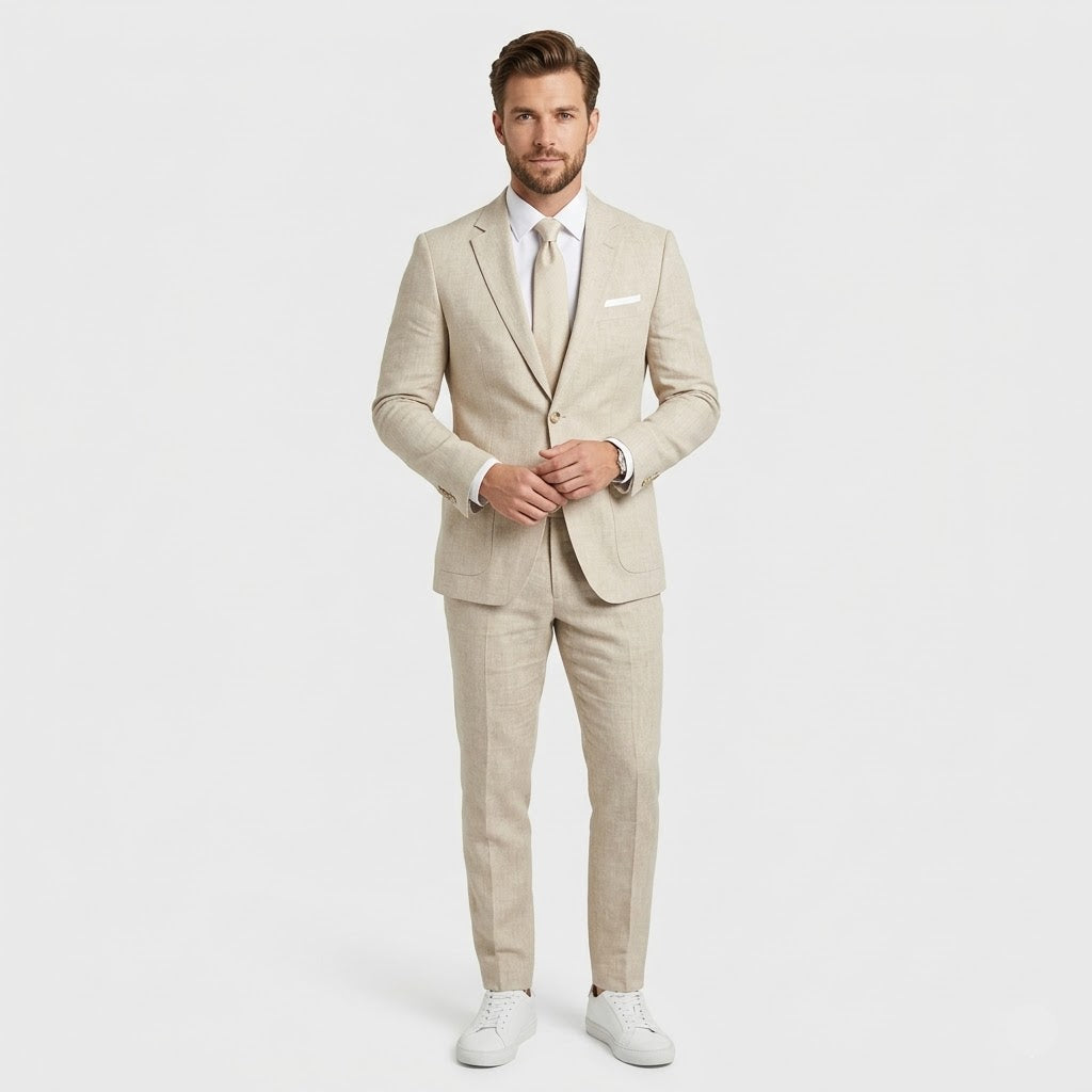 Men’s Two-Piece Suit – Lightweight Tailored Blazer and Trousers
