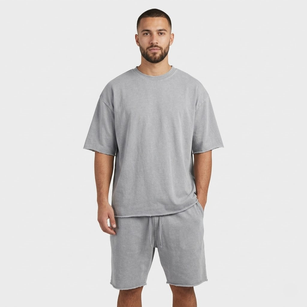 Men’s 100% Cotton T-Shirt & Shorts Set – Co-ord Loungewear Set Summer Essential