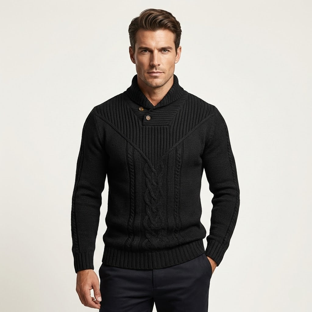 Veneti Tailored Stand-Collar Pullover - Fayymont Co
