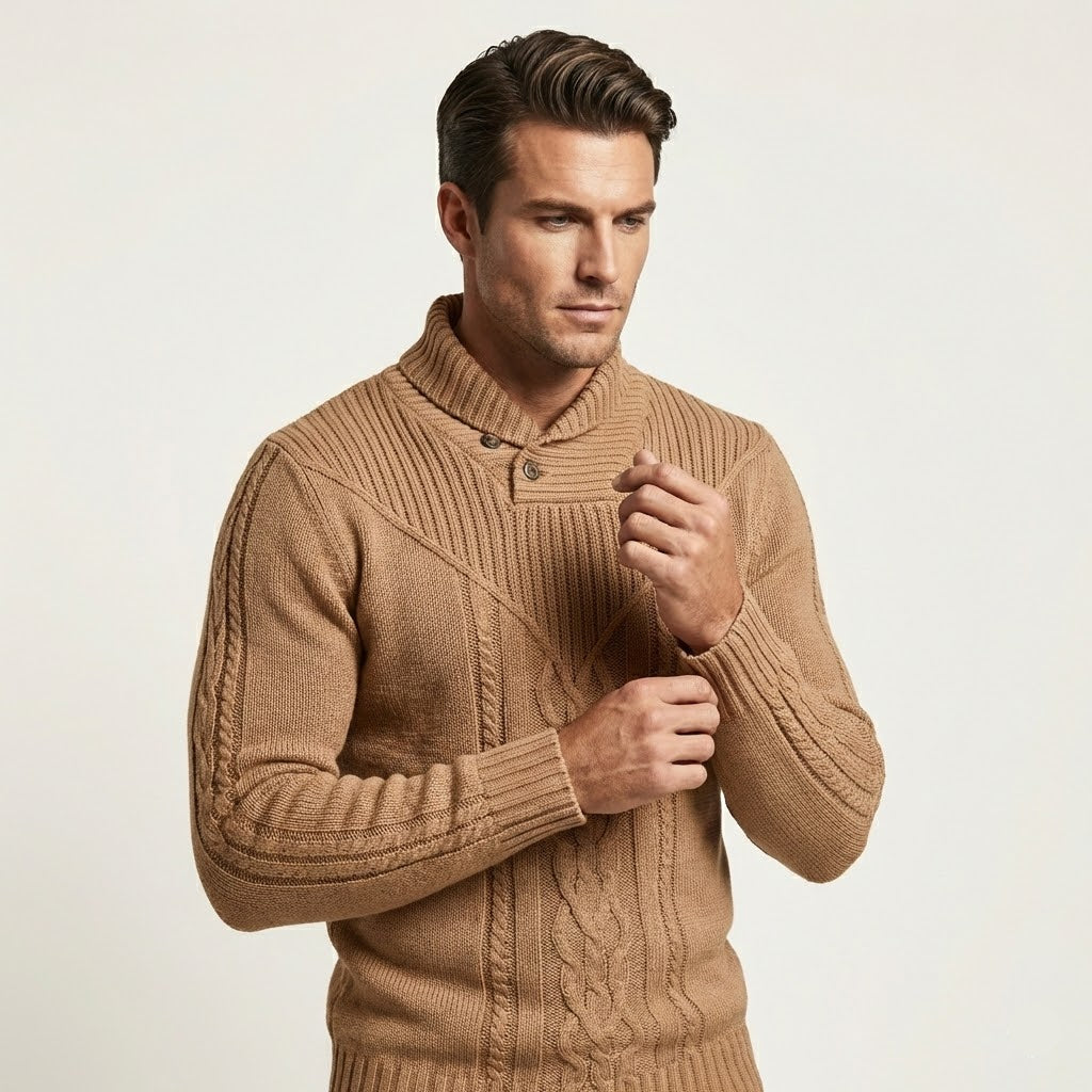 Veneti Tailored Stand-Collar Pullover - Fayymont Co