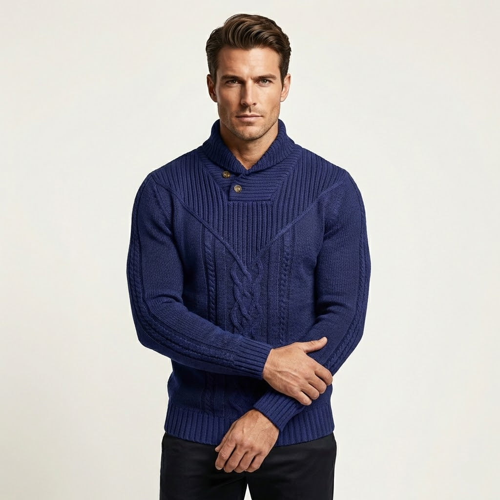 Veneti Tailored Stand-Collar Pullover - Fayymont Co