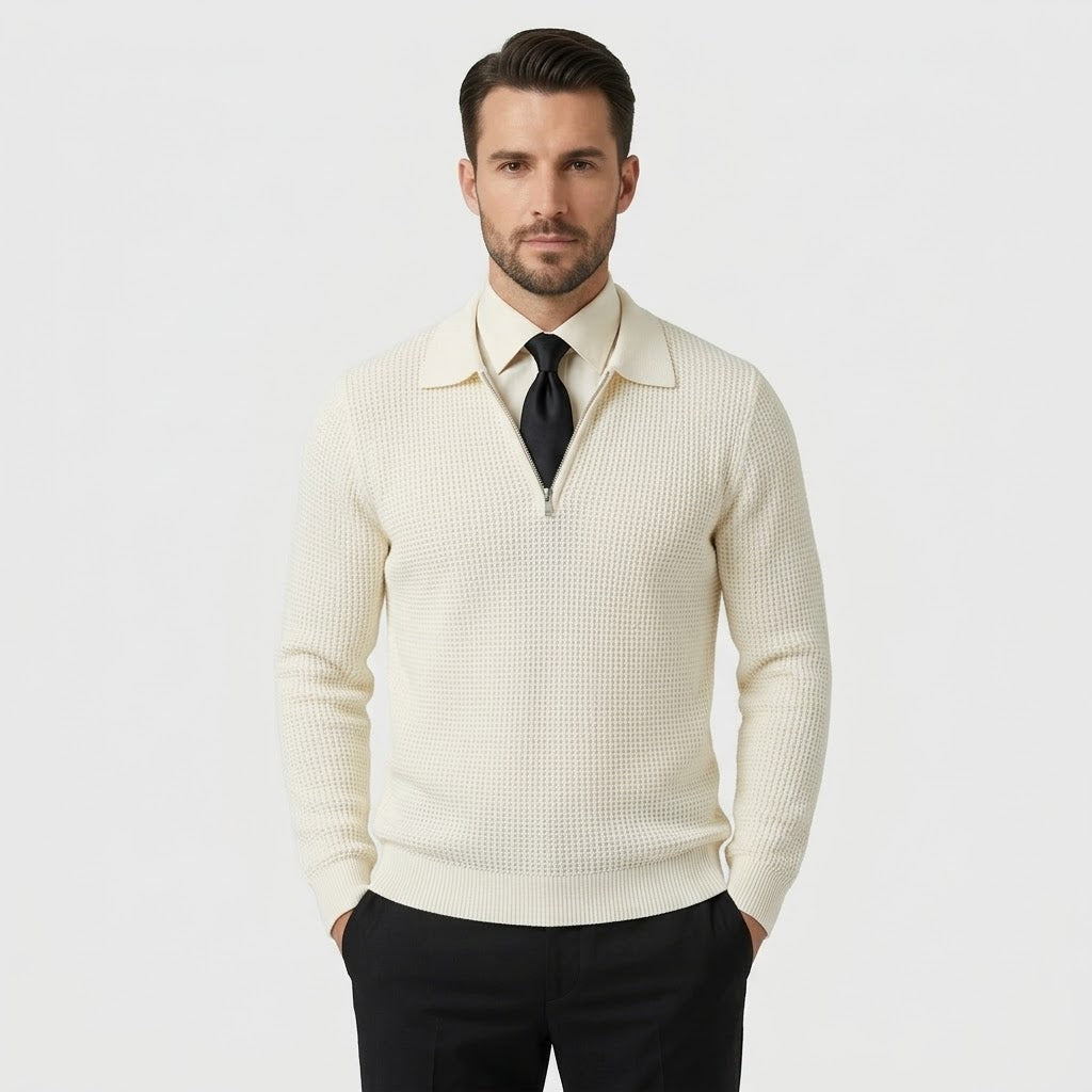 Cotton Zipped Sweater - Fayymont Co