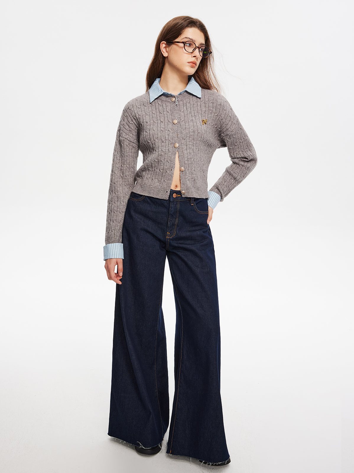 Women's 2 in 1 Button Knit Top — styled look
