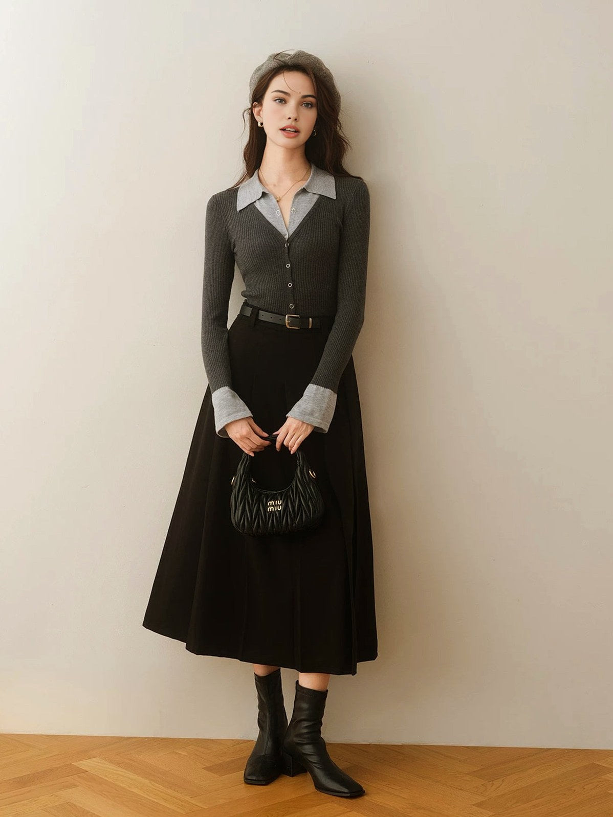 Women's 2 in 1 Color Block Knit Top — styled look