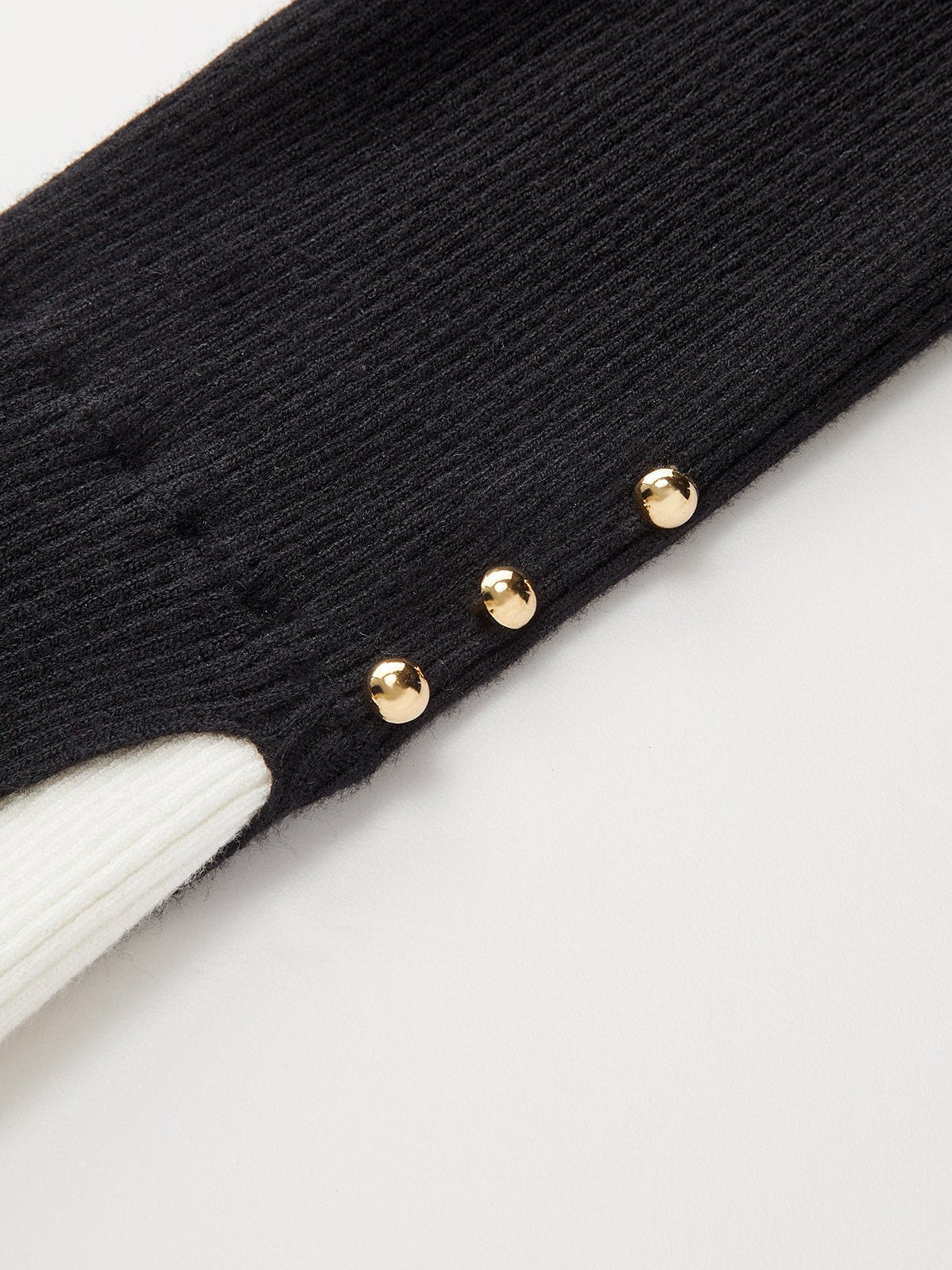 Women's 2 in 1 Contrast Cuff Mock Neck Ribbed Knit Top — full view
