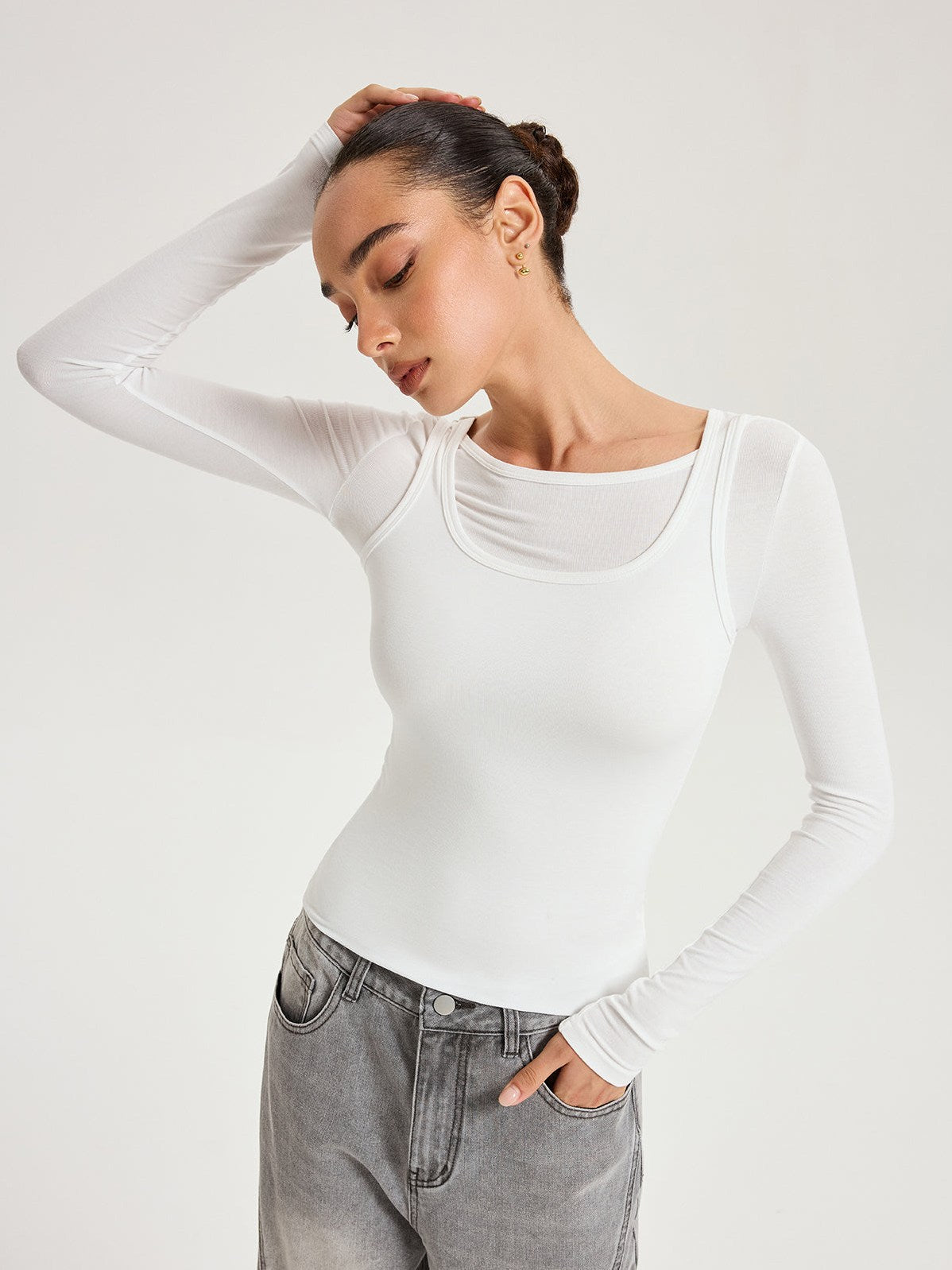 Women's 2 in 1 Long-Sleeve Top — close-up