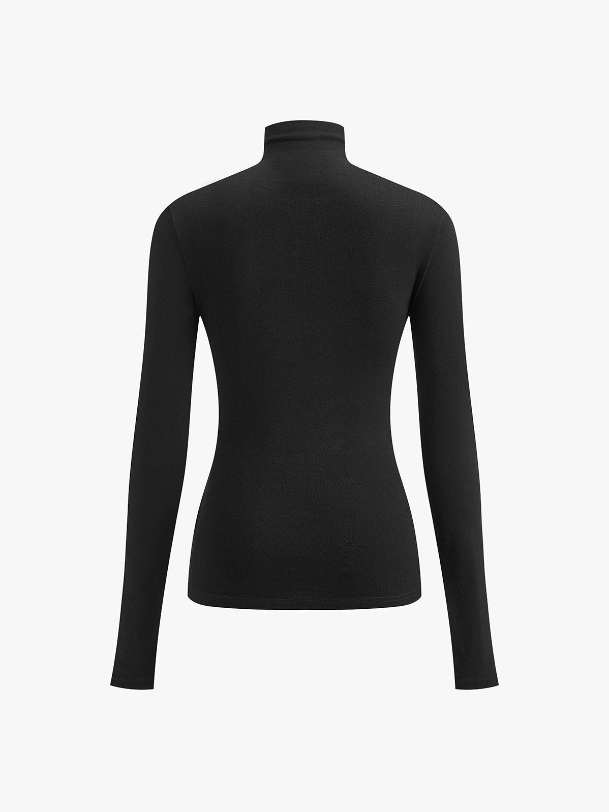 Women's 2 in 1 Mock Neck Jersey Top — front view