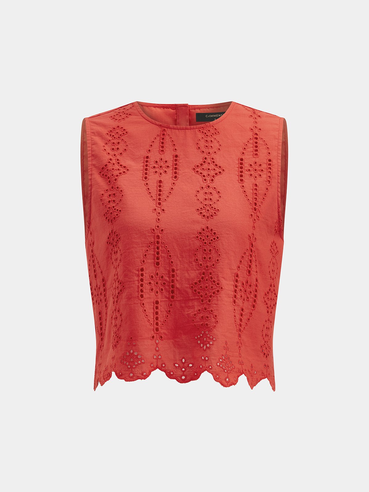 Women's Cotton Eyelet Embroidery Top & Midi Skirt Set — detail
