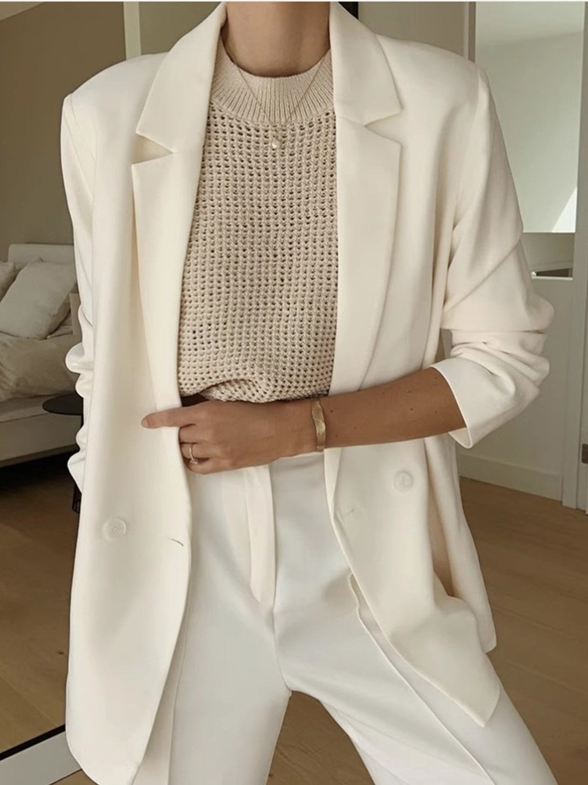 Women's Knit Hollow Solid Tank Top — styled look