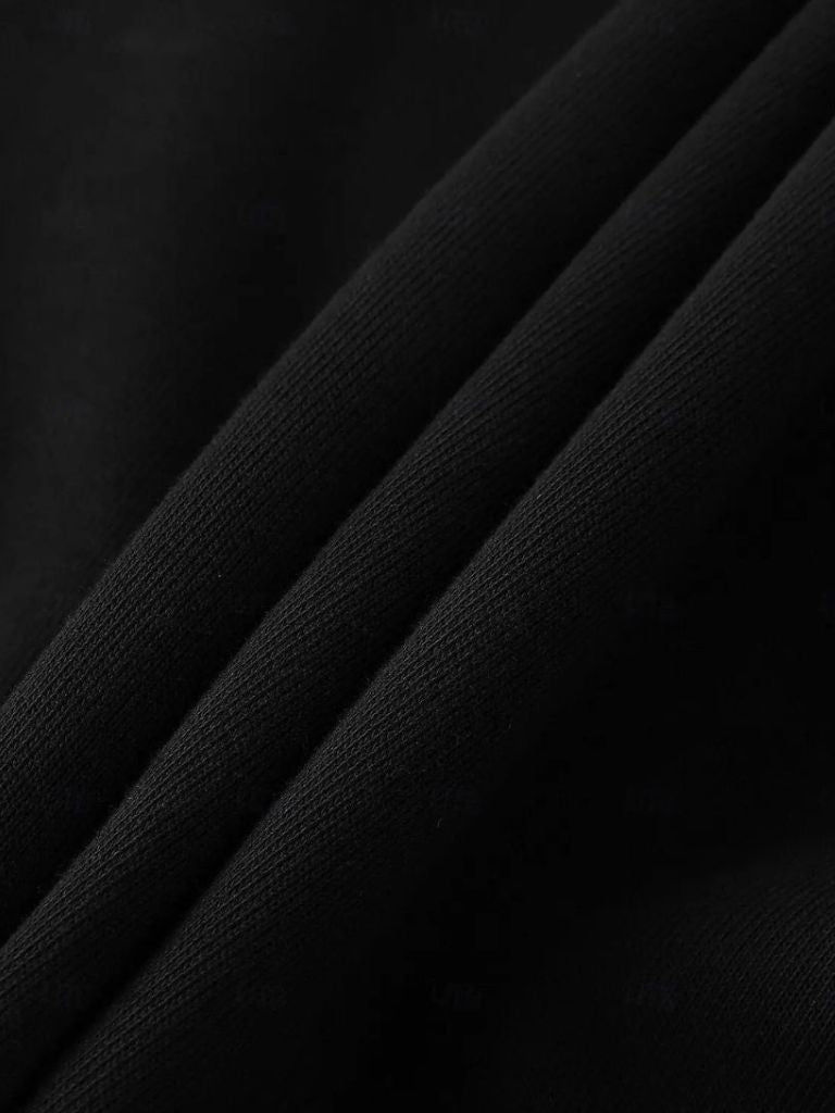 Zip Black Lapel Sports Hoodie Sweatshirt